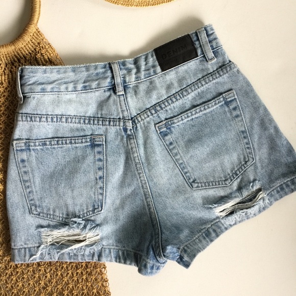 Glassons denim shorts 8 high waist jeans cut offs - Picture 2 of 5